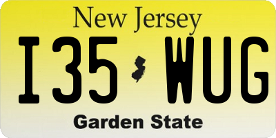 NJ license plate I35WUG