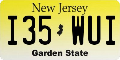 NJ license plate I35WUI