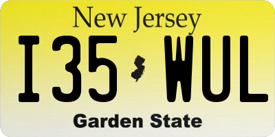 NJ license plate I35WUL