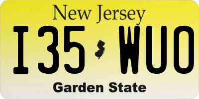 NJ license plate I35WUO
