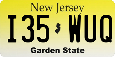 NJ license plate I35WUQ