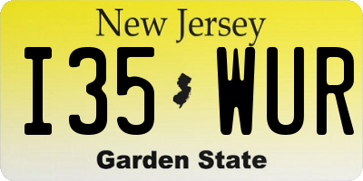NJ license plate I35WUR