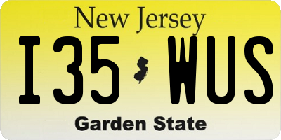 NJ license plate I35WUS