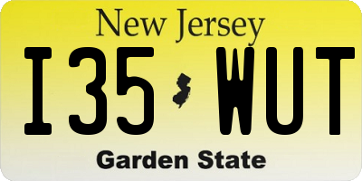 NJ license plate I35WUT