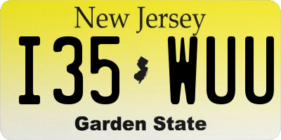NJ license plate I35WUU