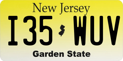 NJ license plate I35WUV