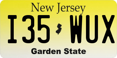 NJ license plate I35WUX