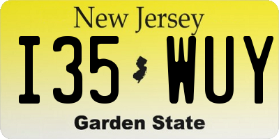 NJ license plate I35WUY