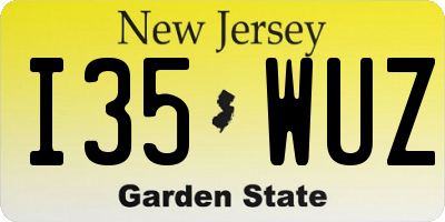 NJ license plate I35WUZ