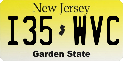 NJ license plate I35WVC