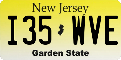 NJ license plate I35WVE