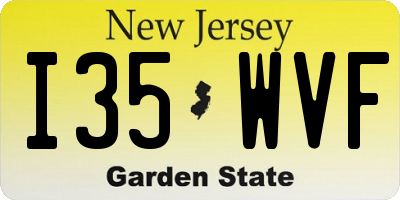 NJ license plate I35WVF