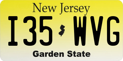 NJ license plate I35WVG