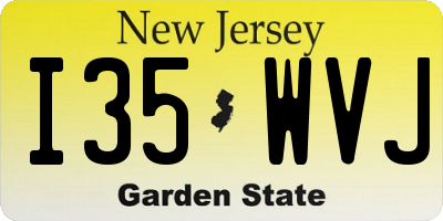 NJ license plate I35WVJ