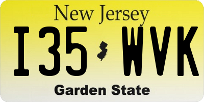 NJ license plate I35WVK