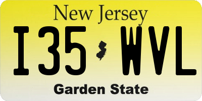 NJ license plate I35WVL