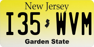 NJ license plate I35WVM