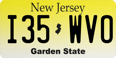 NJ license plate I35WVO