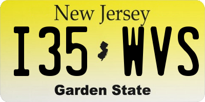 NJ license plate I35WVS