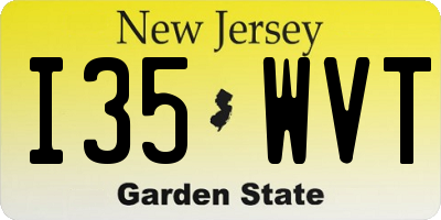 NJ license plate I35WVT
