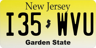 NJ license plate I35WVU