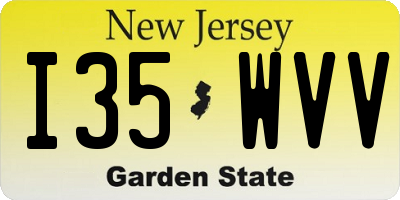 NJ license plate I35WVV