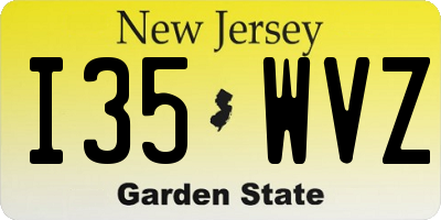 NJ license plate I35WVZ