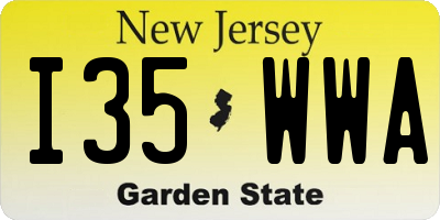 NJ license plate I35WWA