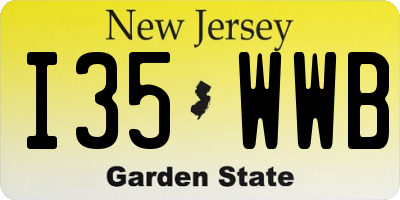 NJ license plate I35WWB