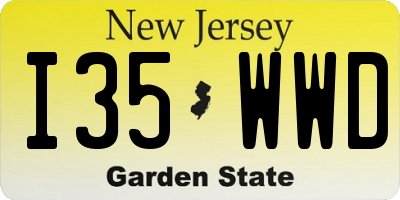 NJ license plate I35WWD