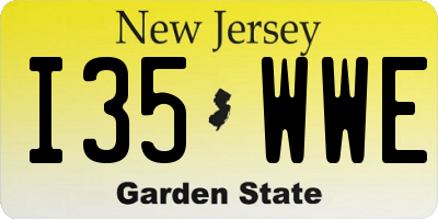 NJ license plate I35WWE