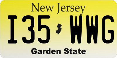 NJ license plate I35WWG