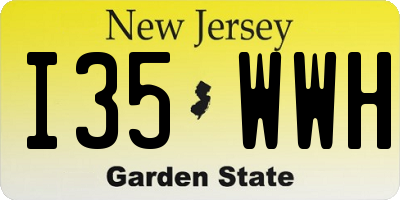 NJ license plate I35WWH