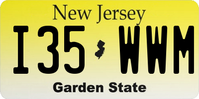 NJ license plate I35WWM