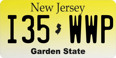 NJ license plate I35WWP