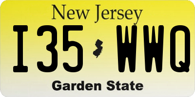 NJ license plate I35WWQ