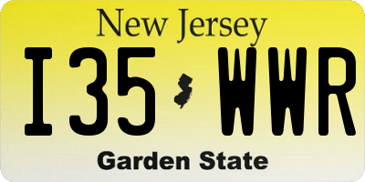 NJ license plate I35WWR
