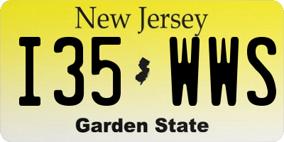 NJ license plate I35WWS