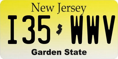 NJ license plate I35WWV