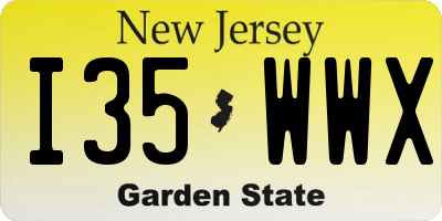 NJ license plate I35WWX