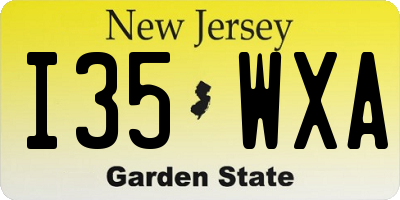 NJ license plate I35WXA