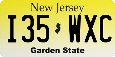 NJ license plate I35WXC