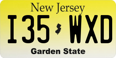 NJ license plate I35WXD