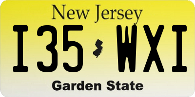 NJ license plate I35WXI