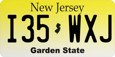 NJ license plate I35WXJ