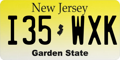 NJ license plate I35WXK