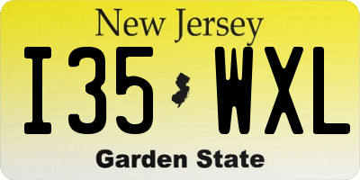 NJ license plate I35WXL