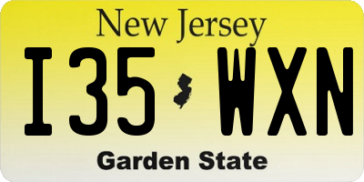 NJ license plate I35WXN