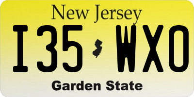 NJ license plate I35WXO