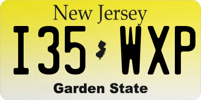 NJ license plate I35WXP